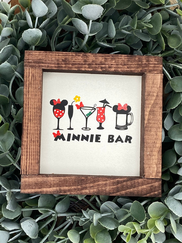 Minnie Mouse mini wood sign tiered tray bar size