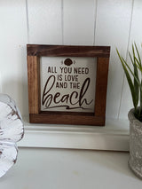 Beach lighthouse crab mini wood sign tiered tray