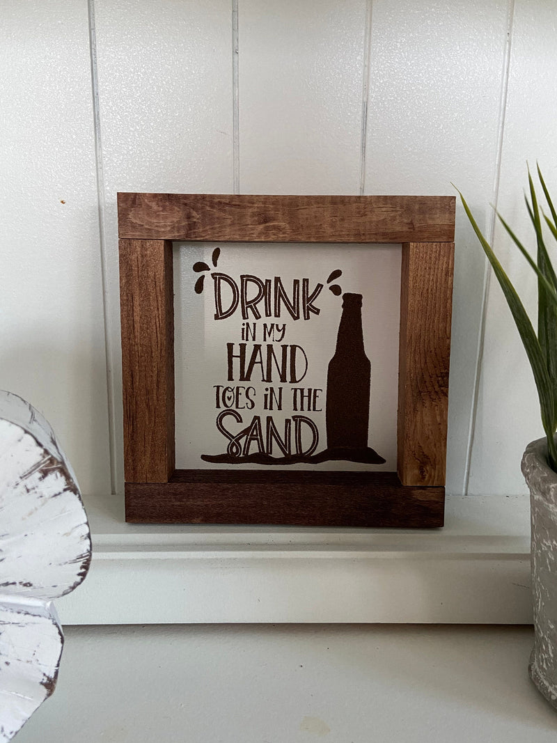 Beach lighthouse crab mini wood sign tiered tray