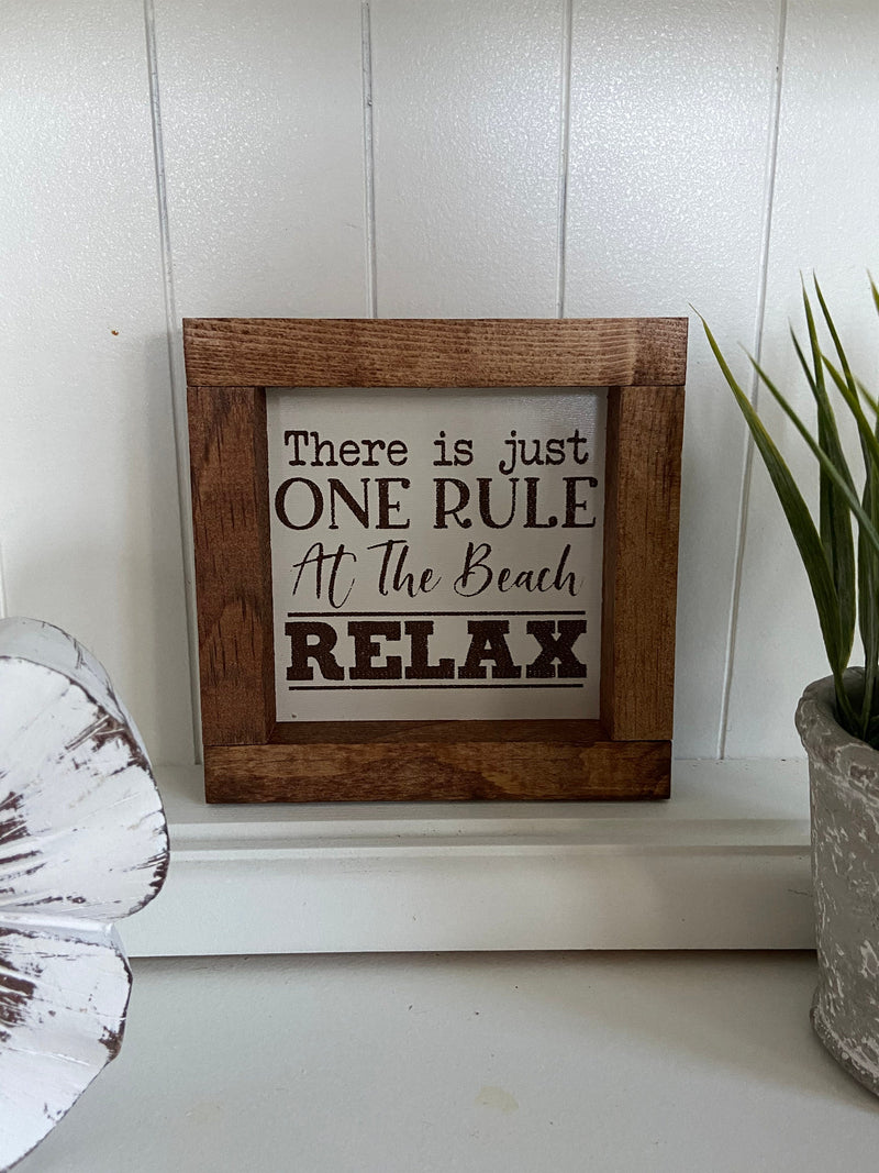 Beach lighthouse crab mini wood sign tiered tray