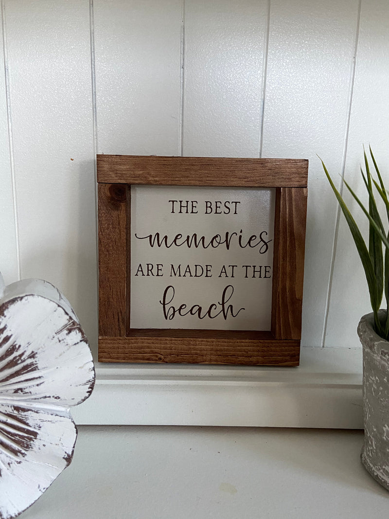 Beach lighthouse crab mini wood sign tiered tray