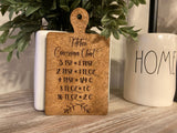 Mini engraved cutting board conversion chart tiered tray décor