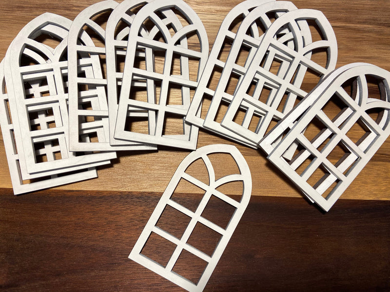 Wood window Arch tiered tray accessories