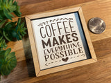 Miniature tiered tray wood signs 3x3