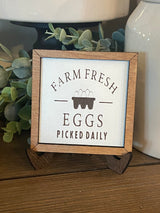 Miniature tiered tray wood signs 3x3