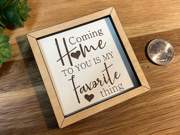 Miniature tiered tray wood signs 3x3