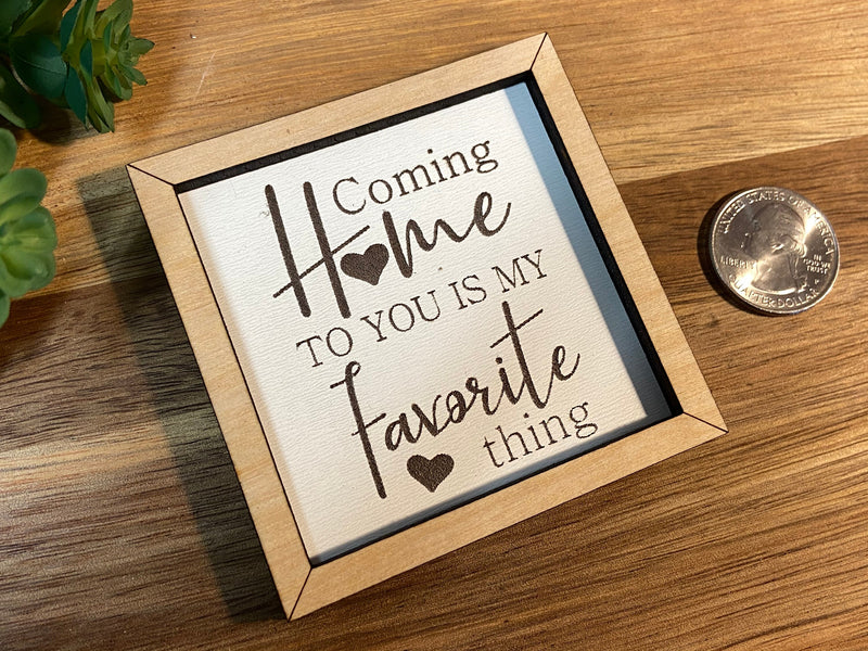Miniature tiered tray wood signs 3x3