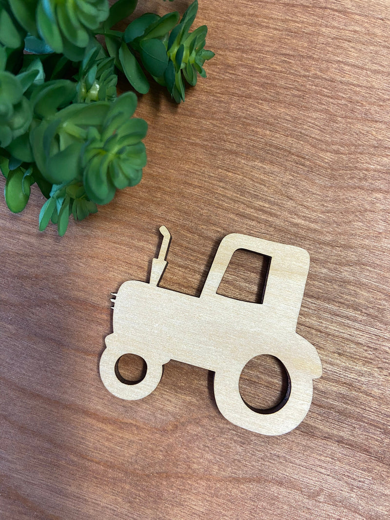 Farmhouse wood cutout tractor cow chicken rooster farm barn tiered tray accessories