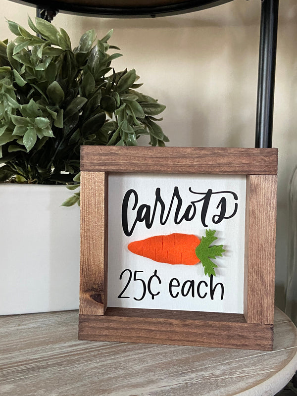 Easter Bunny Carrots mini wood signs