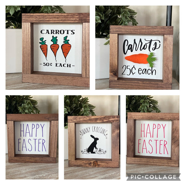 Easter Bunny Carrots mini wood signs