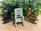 Miniature rocking chair tiered tray dollhouse decor
