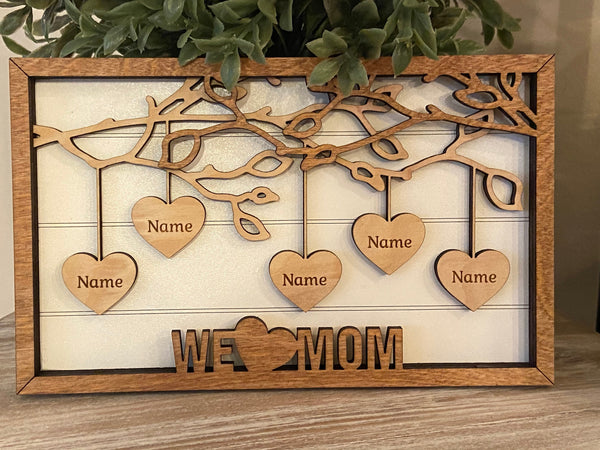 Mother’s Day custom frame name hearts