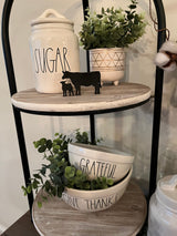 Black Mini Cow and Calf Wood Cutouts - 2 Piece Set for Tiered Tray Decor, Laser Cut and Painted - Farmhouse Decor