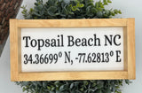 Location gps coordinates farmhouse boho wood sign handmade compass wedding gift town city honeymoon 6x12"