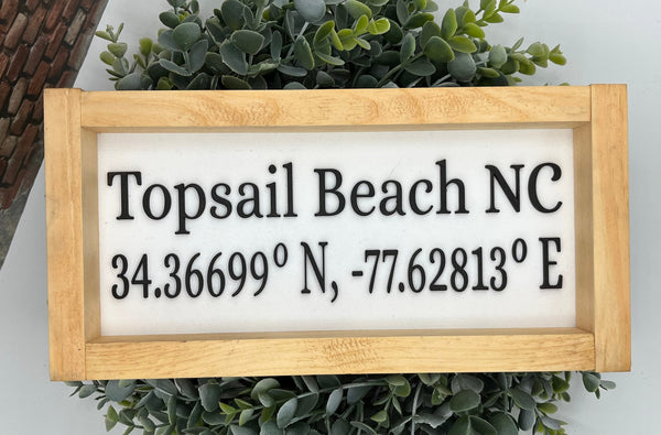 Location gps coordinates farmhouse boho wood sign handmade compass wedding gift town city honeymoon 6x12"
