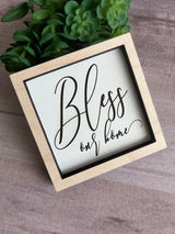 Miniature tiered tray wood signs 3x3 Christian addition spring Easter bible Jesus Amazing grace