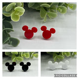 Mickey Mouse Disney acrylic stud earrings mouse head red black white gift for her vacation disney world