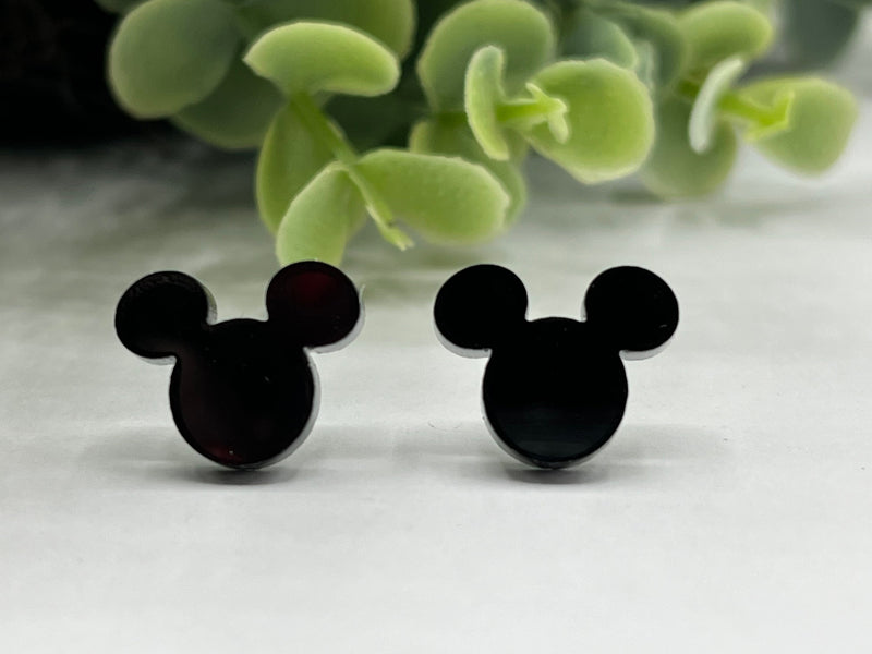 Mickey Mouse Disney acrylic stud earrings mouse head red black white gift for her vacation disney world