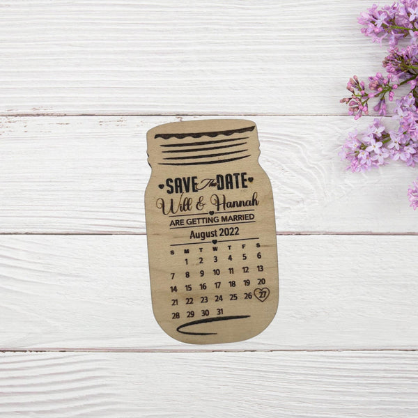 Customized  Save the Date wood laser engraved magnet Wedding Favor Party handmade minimalist boho Engagement Marriage