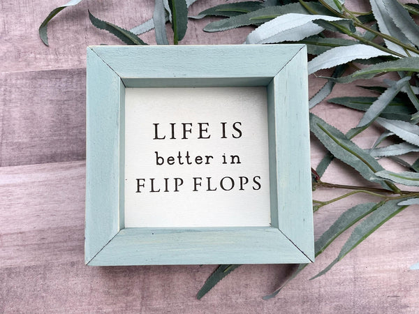 Beach Life is better in flipflops 5”x5” wood sign laser engraved Dog Mom Home Décor Gift Housewarming beach house