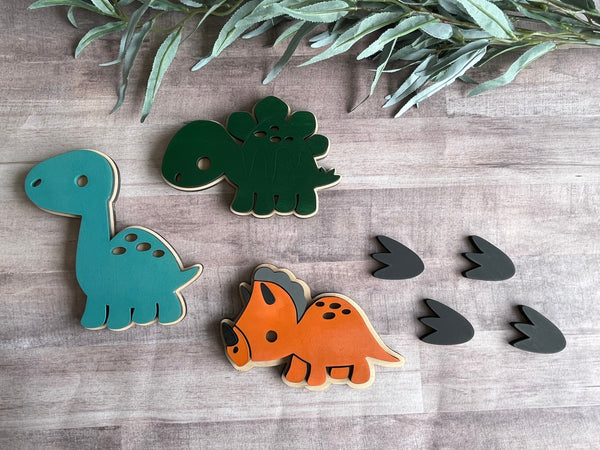 Nursery bedroom Dinosaurs  3d wood wall art decor automotive boys room son child playroom