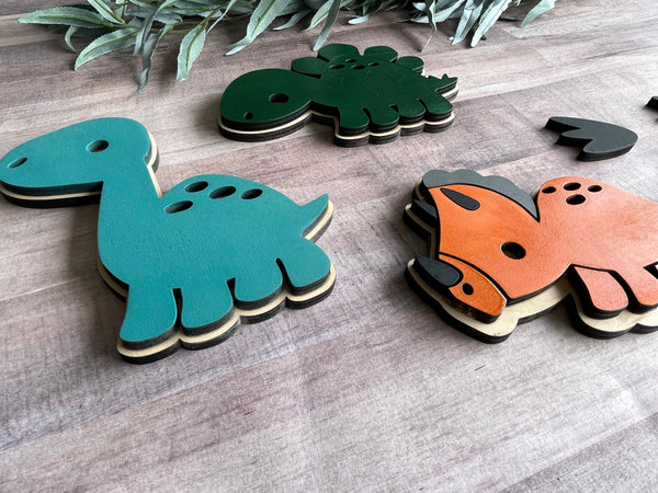 Nursery bedroom Dinosaurs  3d wood wall art decor automotive boys room son child playroom