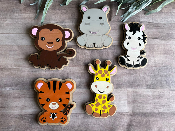 Nursery bedroom Zoo animals  3d wood wall art decor automotive boys room son child playroom
