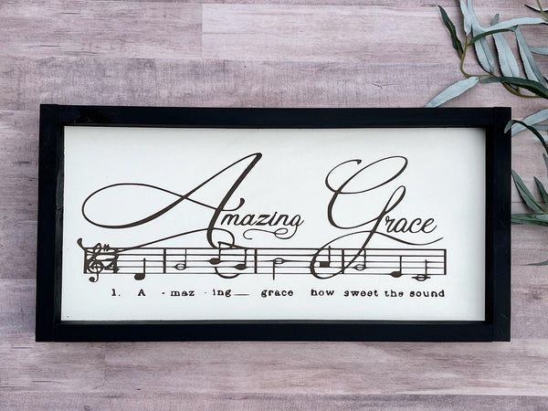 Amazing Grace Wedding Anniversary  laser engraved Farmhouse wood sign 10x20   housewarming New home  gift