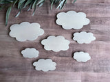 Cloud Wall Decals, Set of 7 Fluffy Clouds, Wood Clouds for Nursery Classroom or Playroom, Great for boho bedroom decor