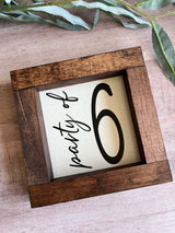 Farmhouse wood sign party of 3 4 5 6 7 table number housewarming birth baby announcement