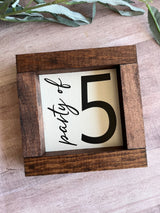 Farmhouse wood sign party of 3 4 5 6 7 table number housewarming birth baby announcement
