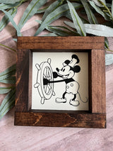 Disney Mickey Mouse Walt Minnie wood sign