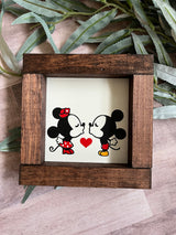 Disney Mickey Mouse Walt Minnie wood sign