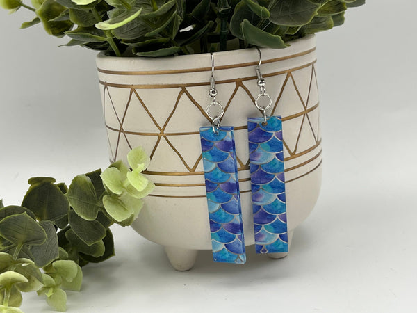 Mermaid earrings acrylic earrings,starfish,beach jewelry,summer earrings, vacation dangles,starfish jewelry,island,cruise,gift for her