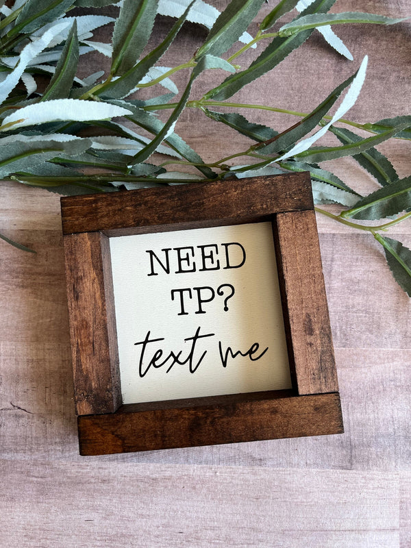 Farmhouse wood sign bathroom Need tp text me toilet paper funny humor bathroom guest bath housewarming