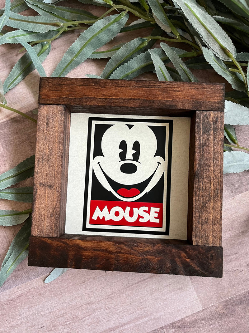 Disney Mickey Mouse Walt Minnie wood sign