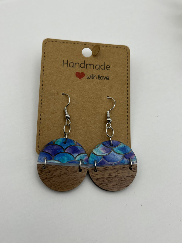 Mermaid earrings acrylic earrings,starfish,beach jewelry,summer earrings, vacation dangles,starfish jewelry,island,cruise,gift for her