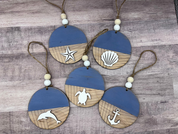 Beach theme   Christmas ornament school holiday Santa
