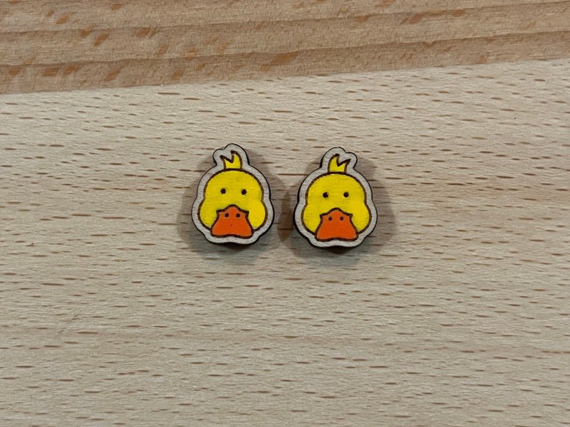 Farm animal stud earrings cow pig sheep duck chicken horse Hand painted  quality hypoallergenic gift for her cow lover farmer
