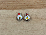 Farm animal stud earrings cow pig sheep duck chicken horse Hand painted  quality hypoallergenic gift for her cow lover farmer