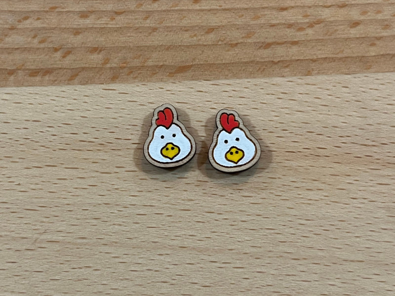 Farm animal stud earrings cow pig sheep duck chicken horse Hand painted  quality hypoallergenic gift for her cow lover farmer