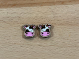 Farm animal stud earrings cow pig sheep duck chicken horse Hand painted  quality hypoallergenic gift for her cow lover farmer