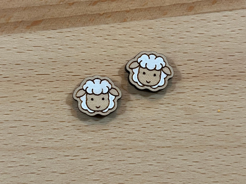 Farm animal stud earrings cow pig sheep duck chicken horse Hand painted  quality hypoallergenic gift for her cow lover farmer