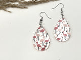 Flamingo Beach dangle earrings vacation gift for her lightweight hypoallergenic