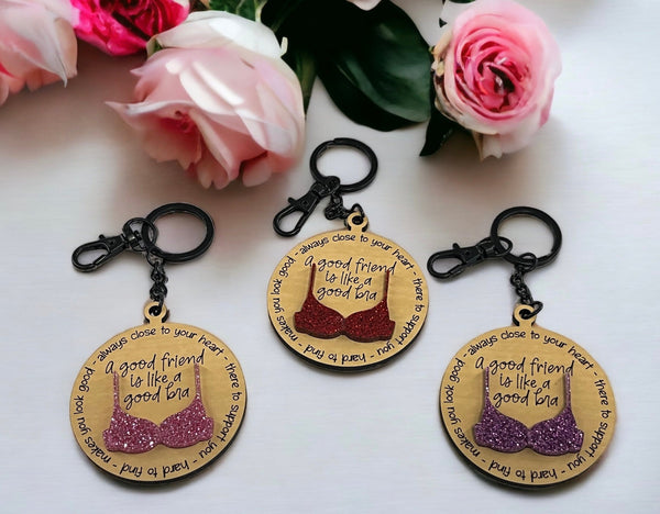 Friends are like bras keychain bff best friend funny gift for her