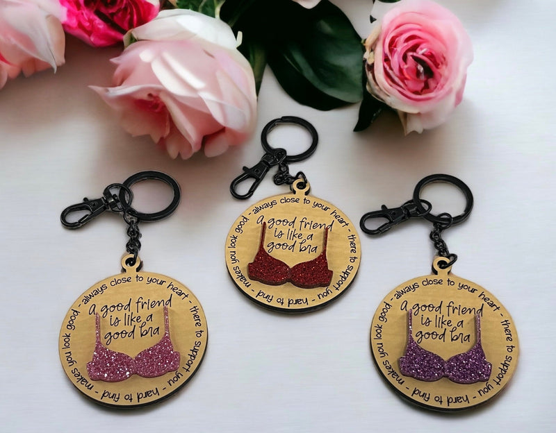 Friends are like bras keychain bff best friend funny gift for her