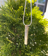 Sterling silver bar necklace customized engrave gift for her