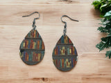 Book earrings, Earrings for book lovers, Jewelry gift for book enthusiasts, Librarian dangle earrings, Lightweight teardrop hypoallergenic