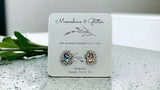 Handpainted Wood Stud Earrings Bluey Bandit heeler chilli dog cartoons