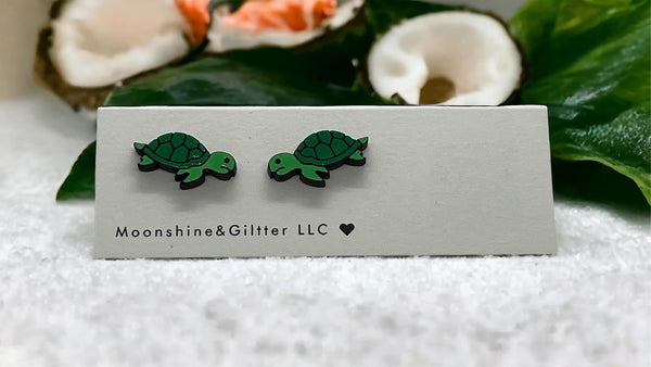Turtle  stud earrings Beach Vacation Ocean stud earrings seafood fun jewelry